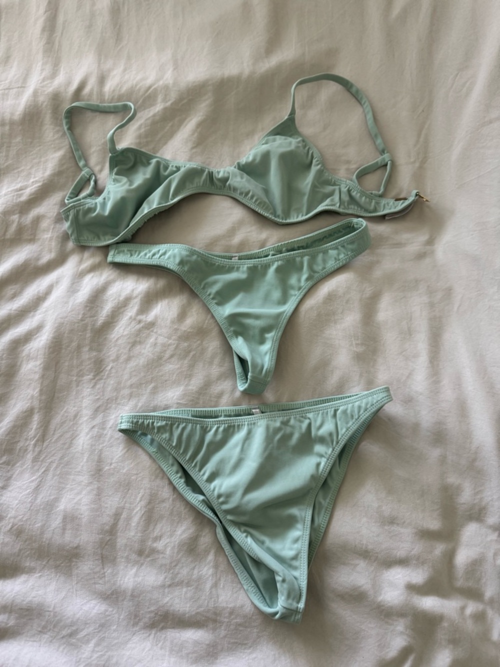 Gooseberry Intimates  Mint Green Bikini Set size xsmall. 3 pieces.